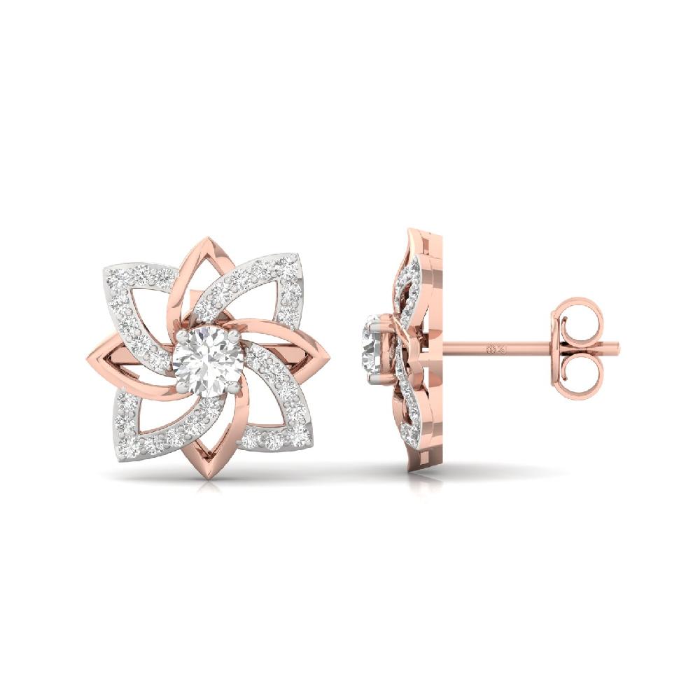 Round Cut CVD Diamond Earrings