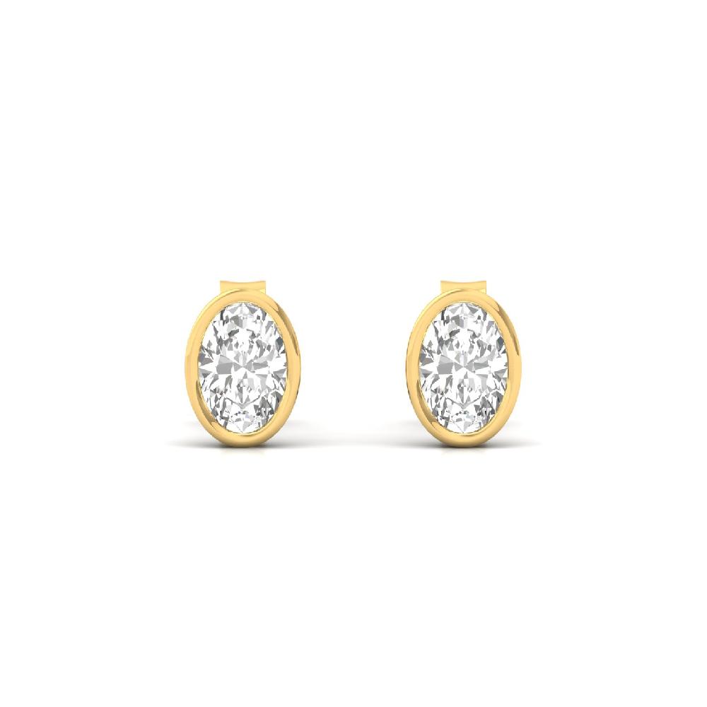 Oval cut 0.37 CVD Diamond Solitaire Earrings