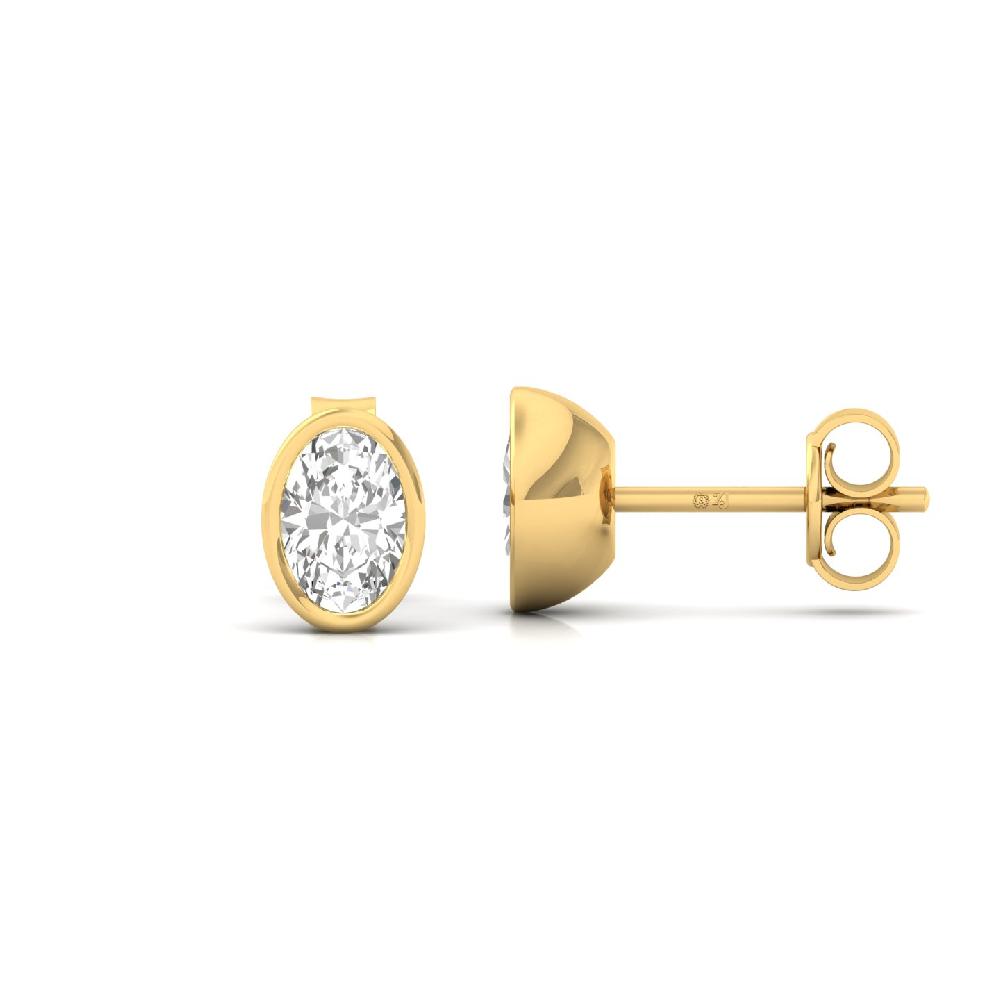 Oval cut 0.37 CVD Diamond Solitaire Earrings