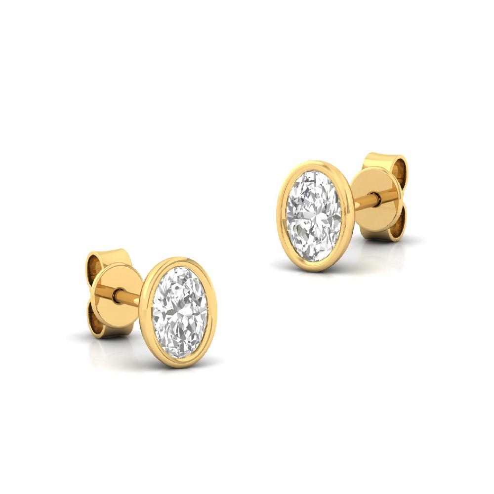 Oval cut 0.37 CVD Diamond Solitaire Earrings