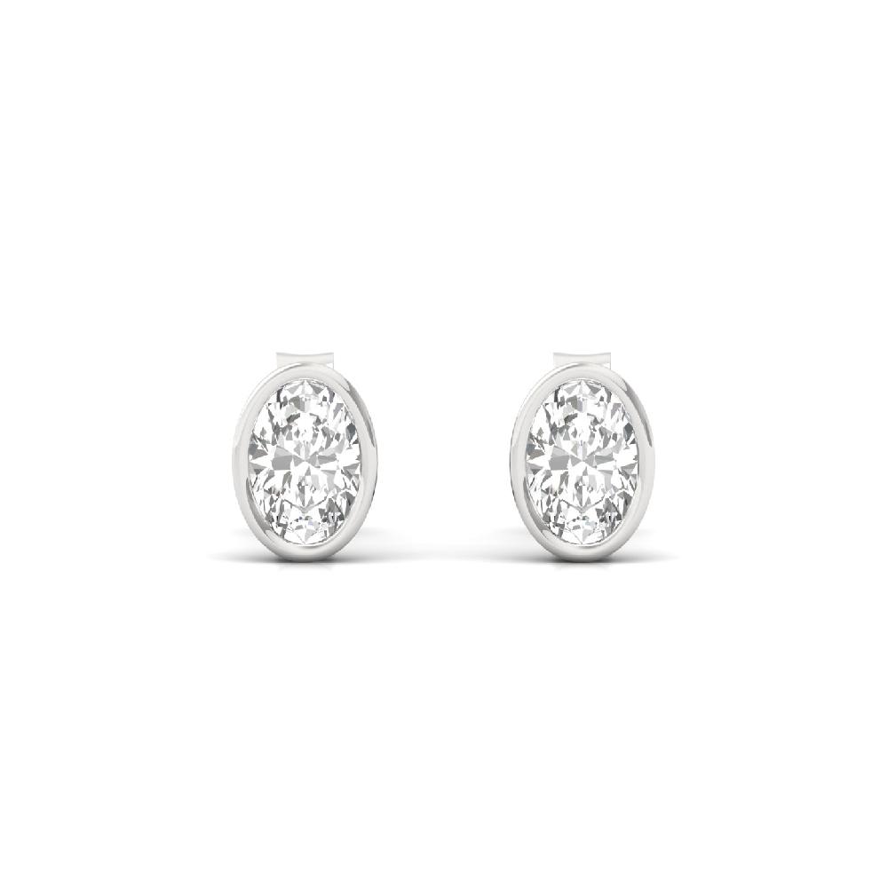 Oval cut 0.37 CVD Diamond Solitaire Earrings