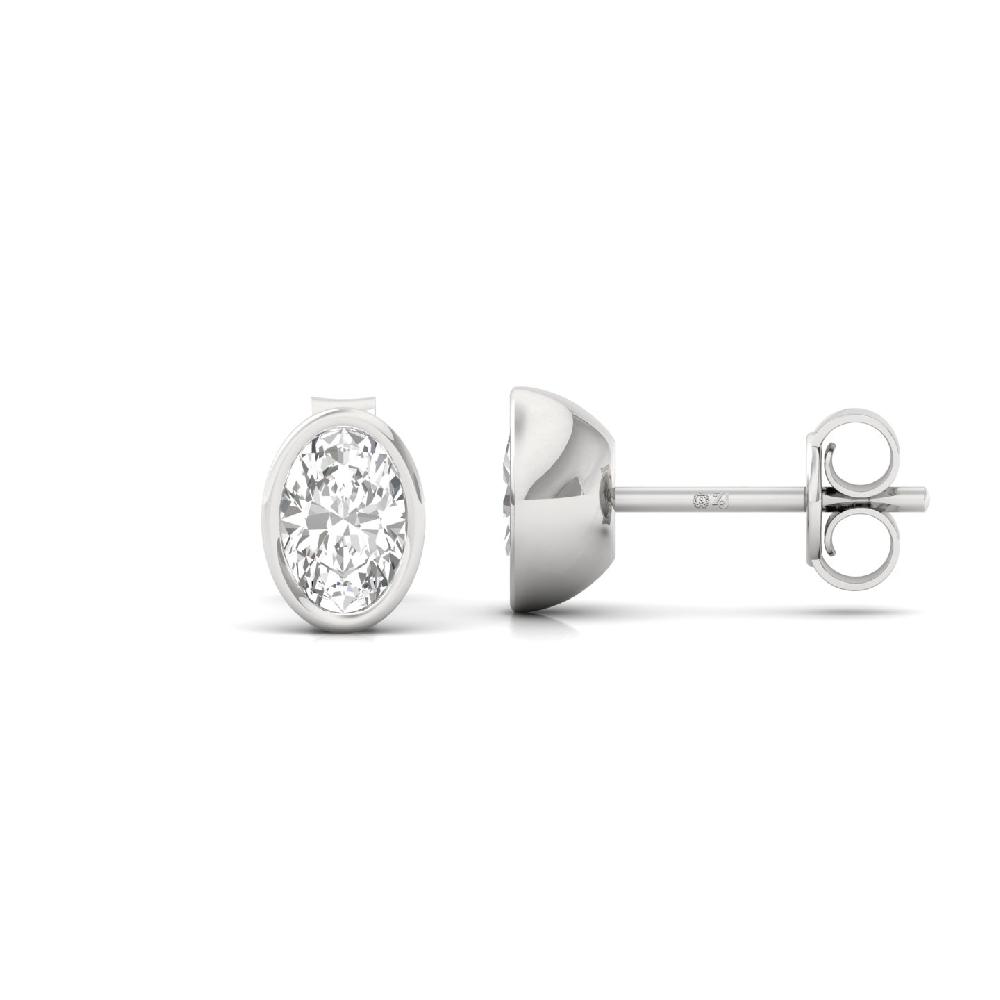 Oval cut 0.37 CVD Diamond Solitaire Earrings