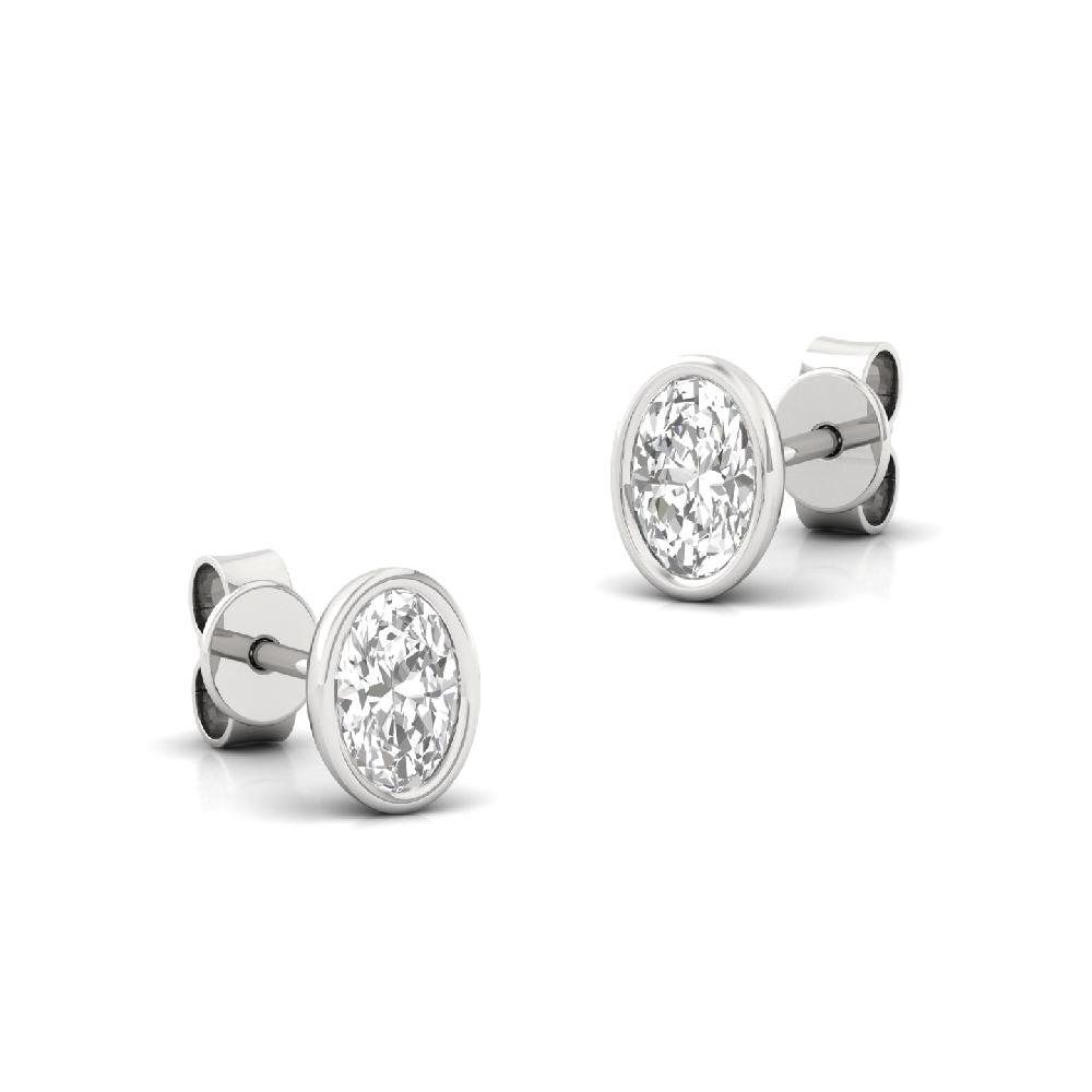 Oval cut 0.37 CVD Diamond Solitaire Earrings