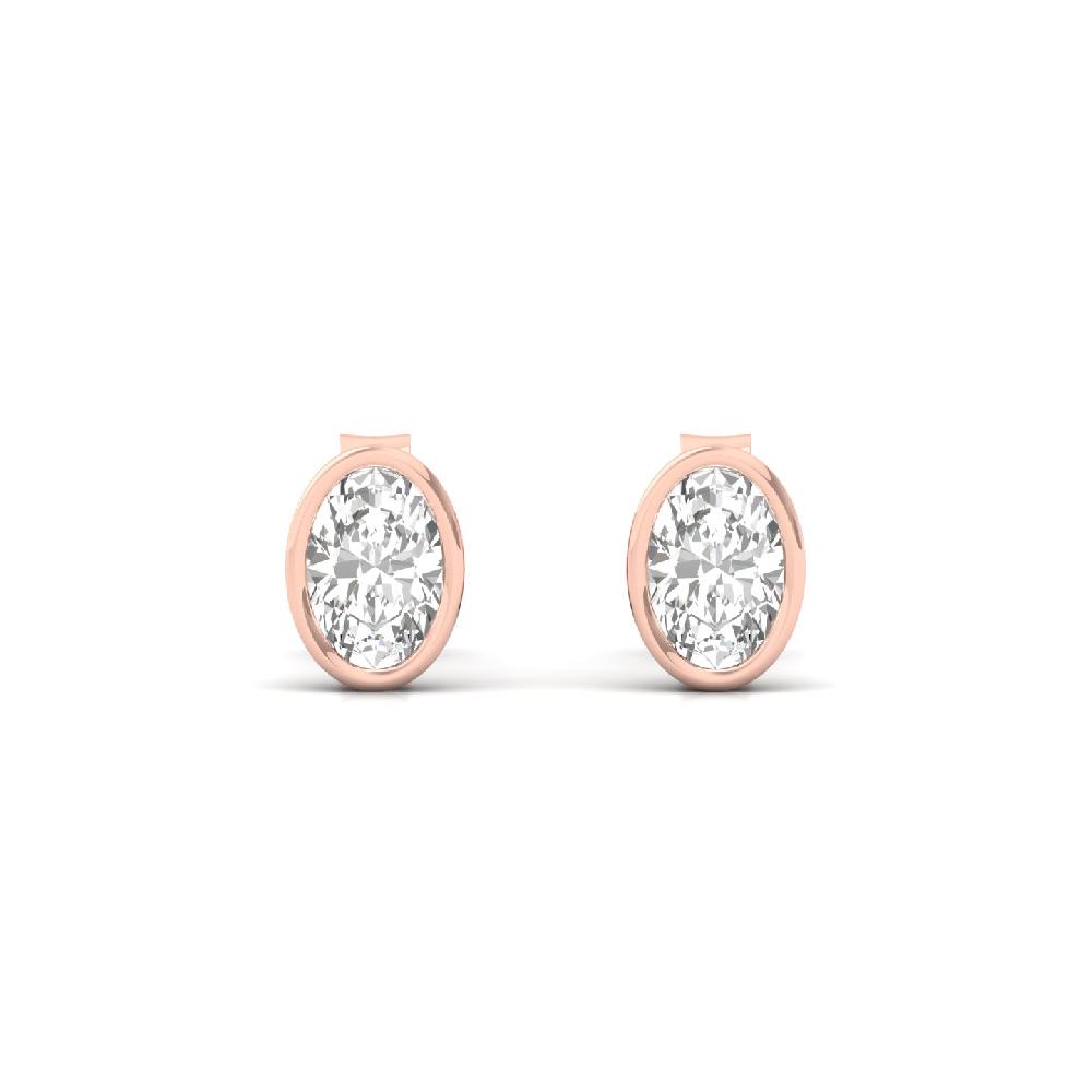 Oval cut 0.37 CVD Diamond Solitaire Earrings