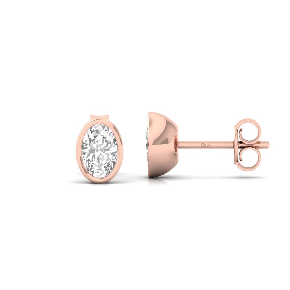 Oval cut 0.37 CVD Diamond Solitaire Earrings