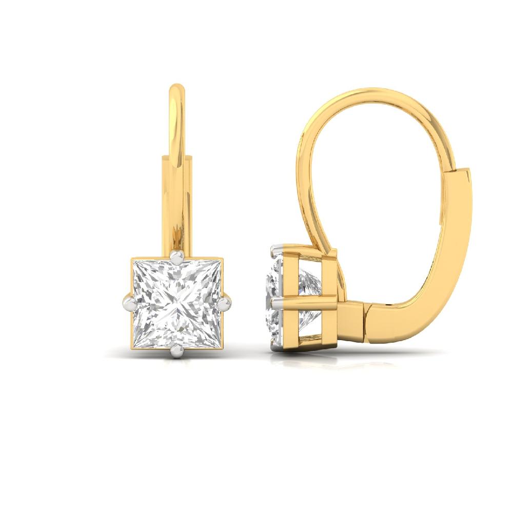 1.04ct Princess Cut CVD Diamond Hoop Earrings