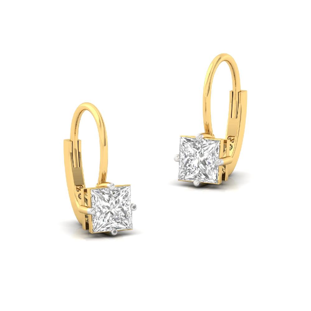 1.04ct Princess Cut CVD Diamond Hoop Earrings