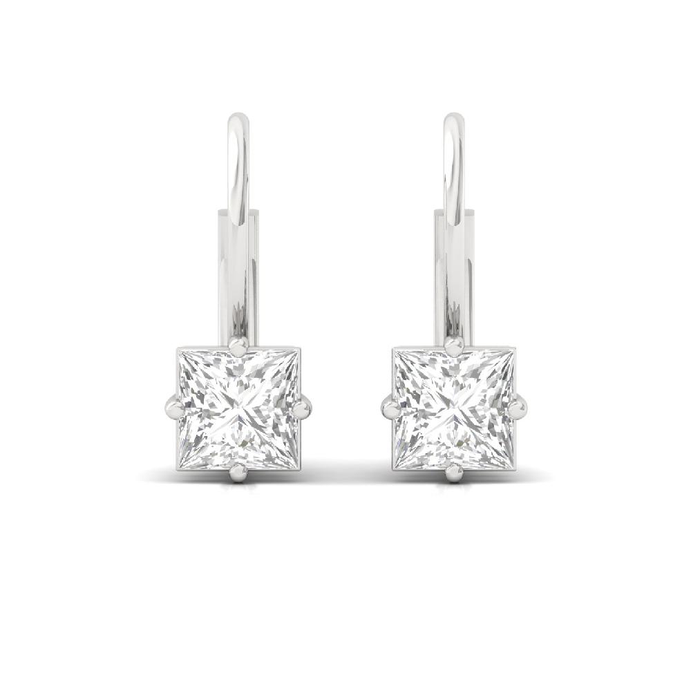 1.04ct Princess Cut CVD Diamond Hoop Earrings