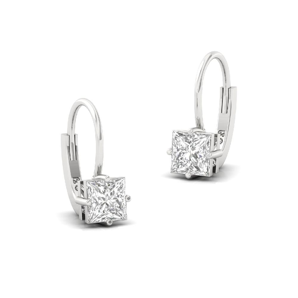 1.04ct Princess Cut CVD Diamond Hoop Earrings