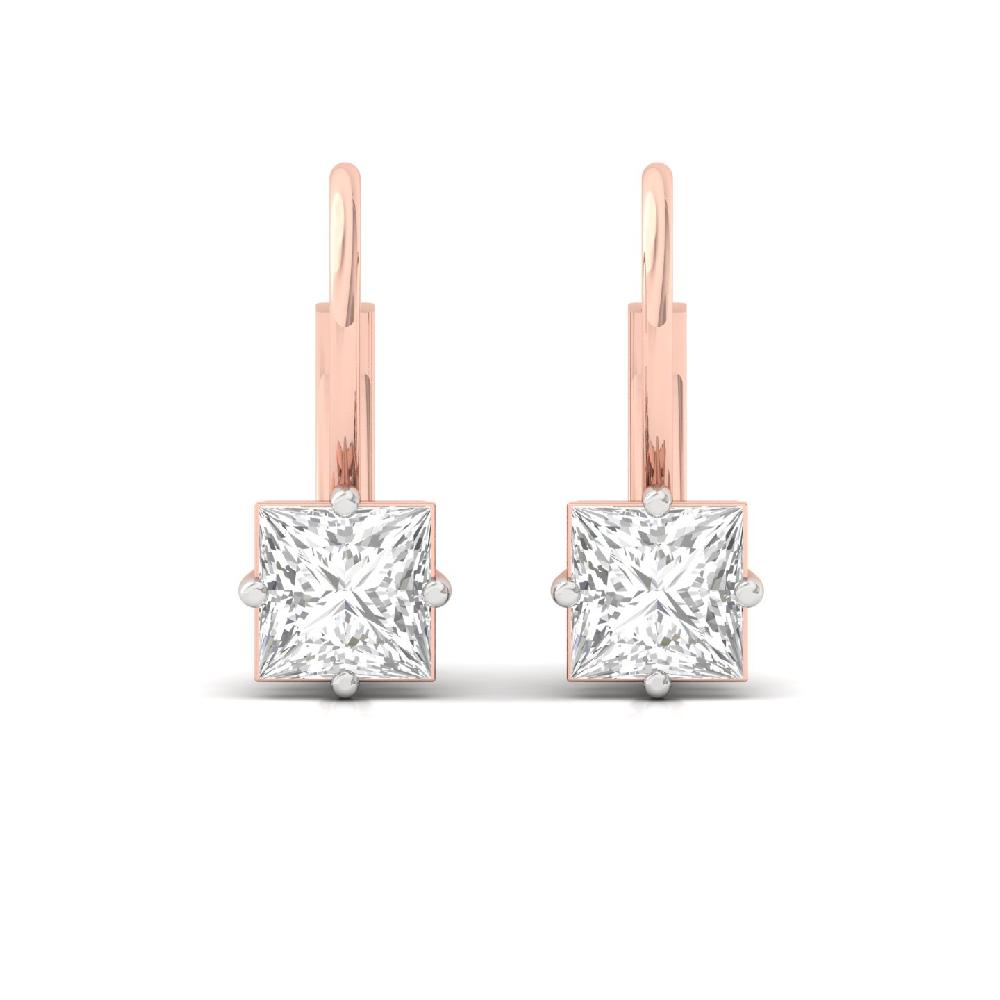 1.04ct Princess Cut CVD Diamond Hoop Earrings