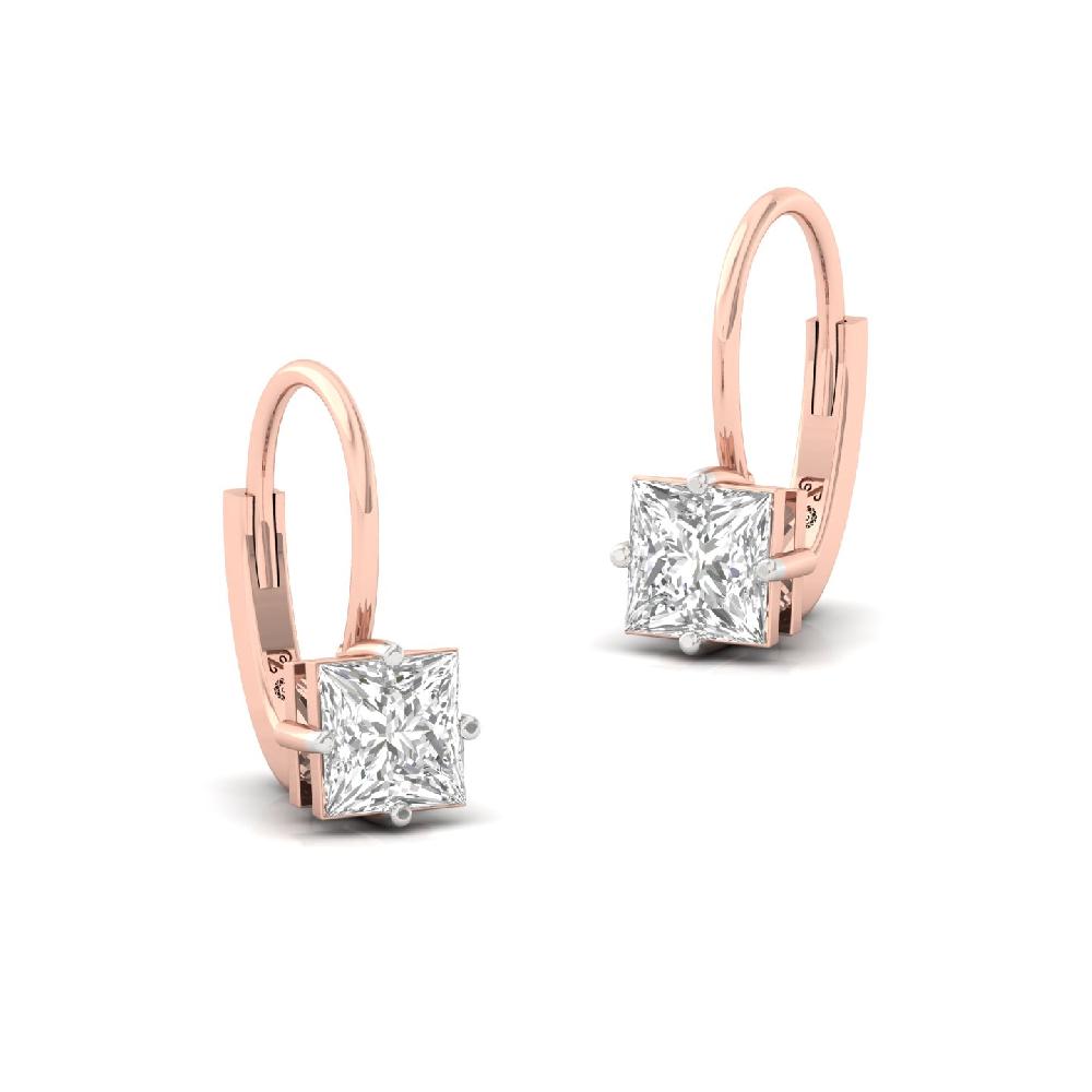 1.04ct Princess Cut CVD Diamond Hoop Earrings