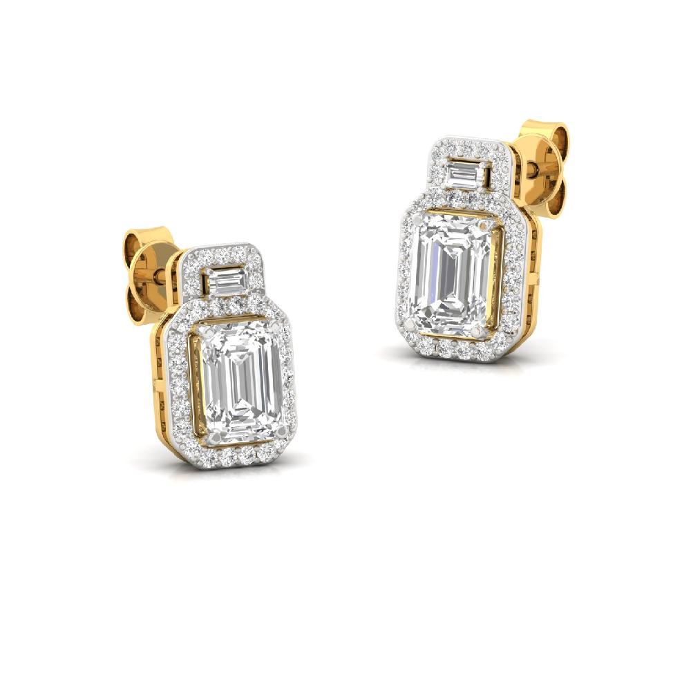 Round Cut & Oval Cut CVD Lab grown Diamond Celestial Harmony Solitaire Earrings
