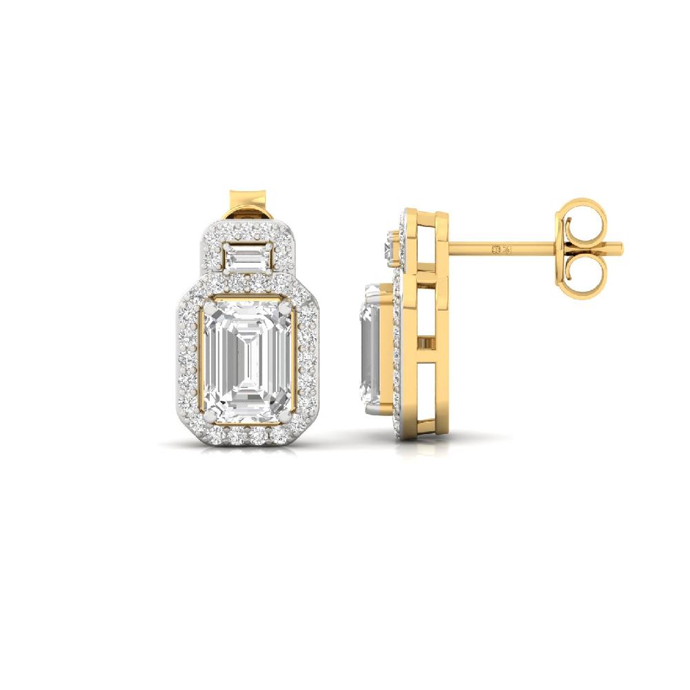 Round Cut & Oval Cut CVD Lab grown Diamond Celestial Harmony Solitaire Earrings