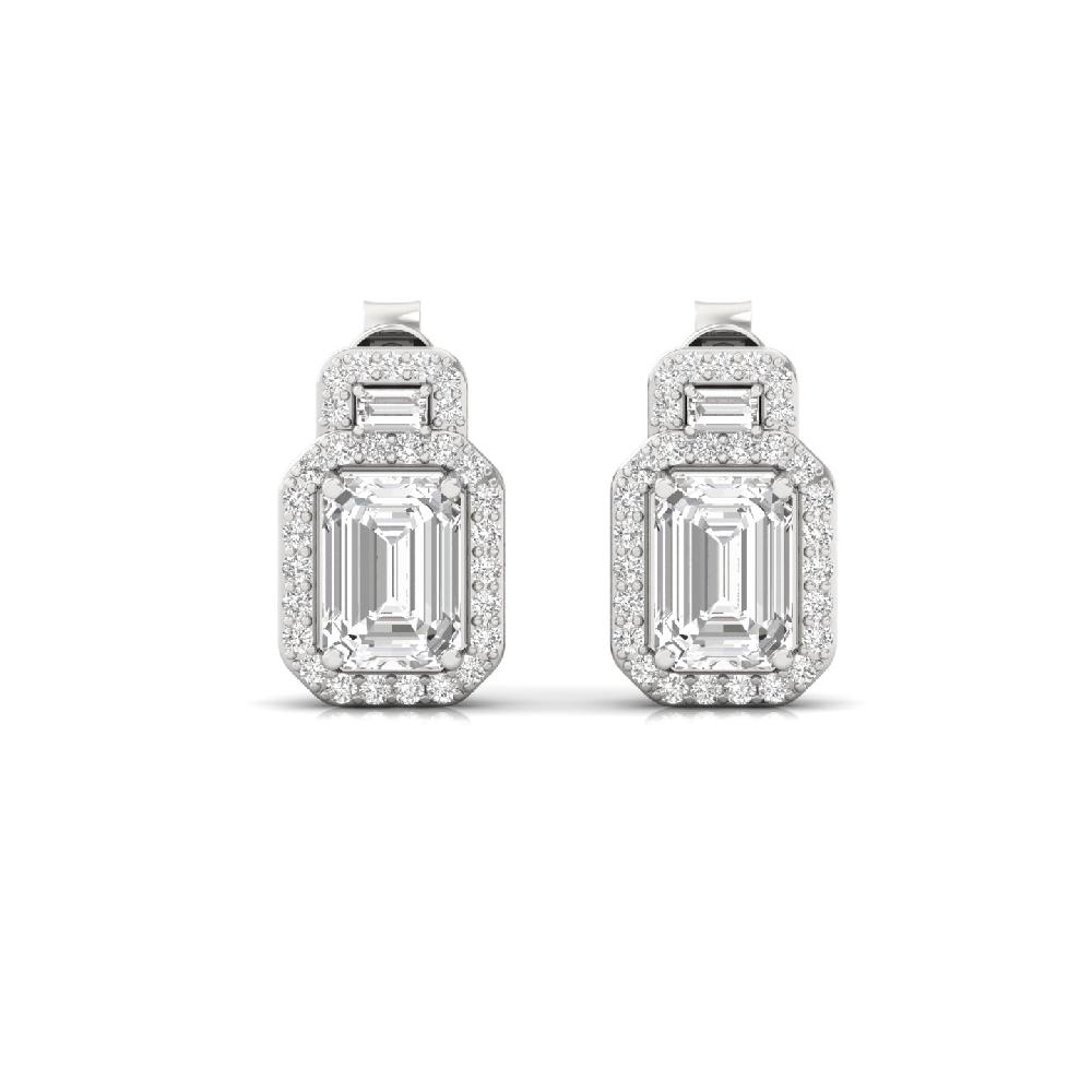 Round Cut & Oval Cut CVD Lab grown Diamond Celestial Harmony Solitaire Earrings