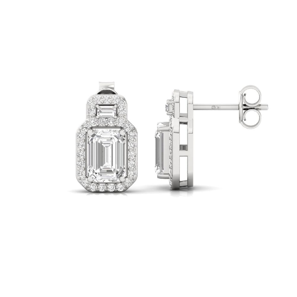 Round Cut & Oval Cut CVD Lab grown Diamond Celestial Harmony Solitaire Earrings