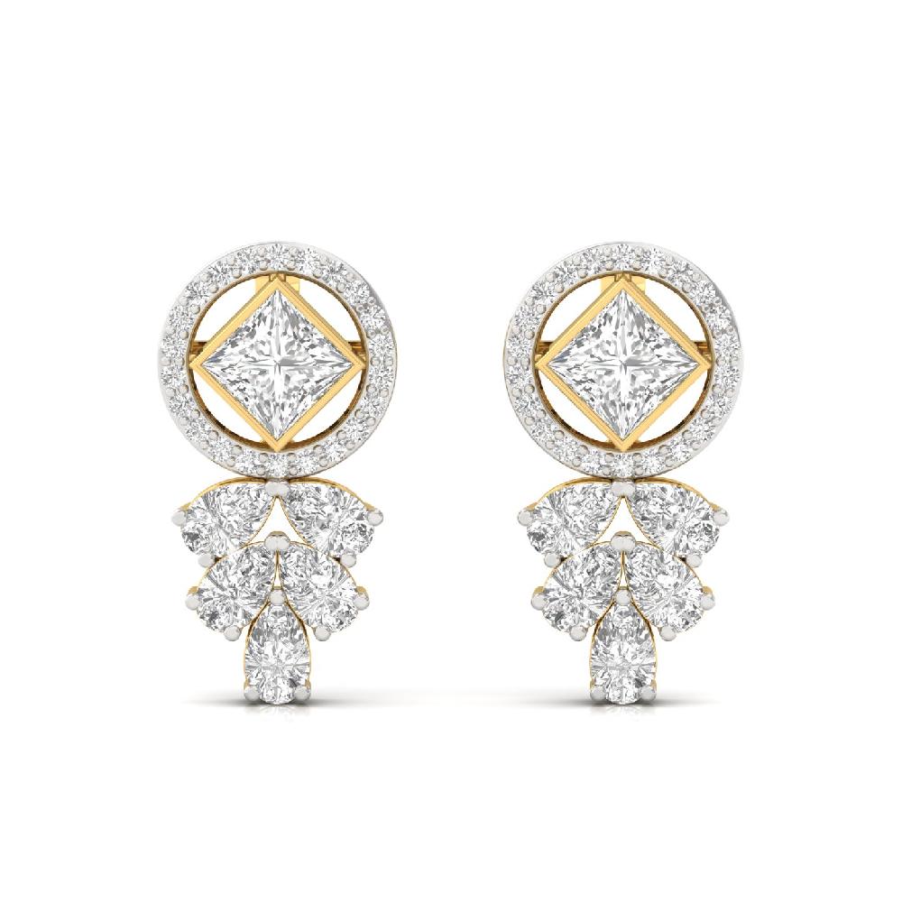Regal Pear & Princess CVD Diamond Solitaire Earrings