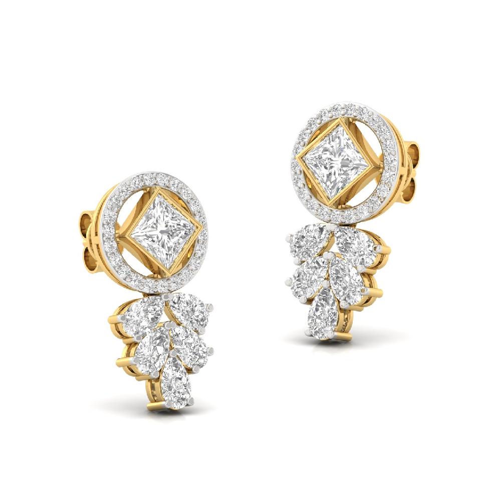 Regal Pear & Princess CVD Diamond Solitaire Earrings