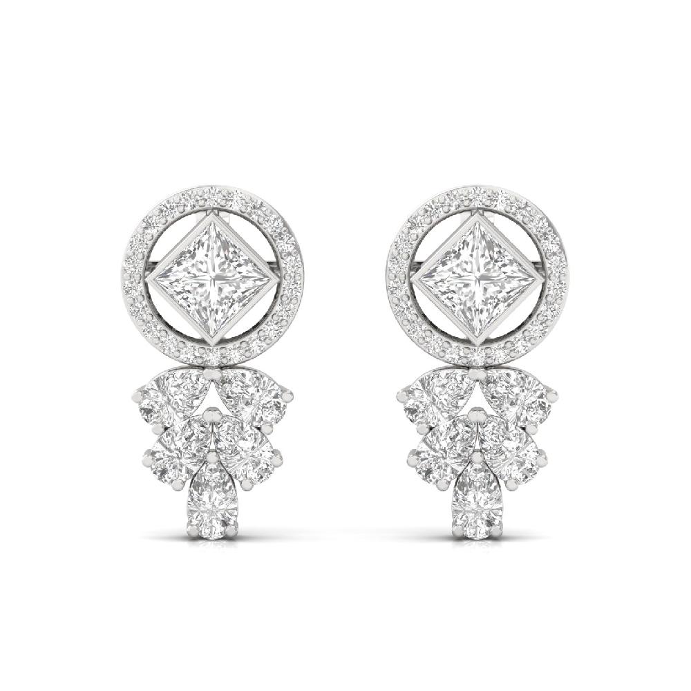 Regal Pear & Princess CVD Diamond Solitaire Earrings