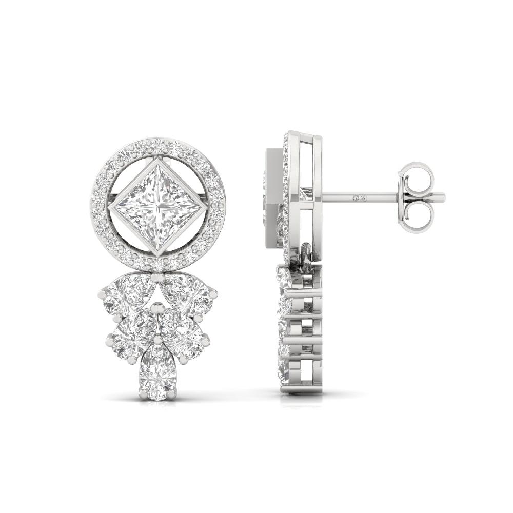 Regal Pear & Princess CVD Diamond Solitaire Earrings