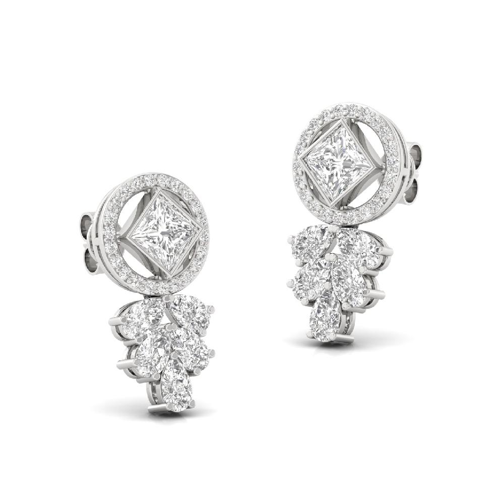 Regal Pear & Princess CVD Diamond Solitaire Earrings
