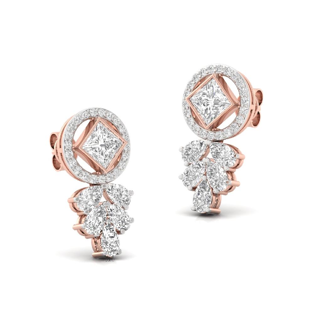 Regal Pear & Princess CVD Diamond Solitaire Earrings