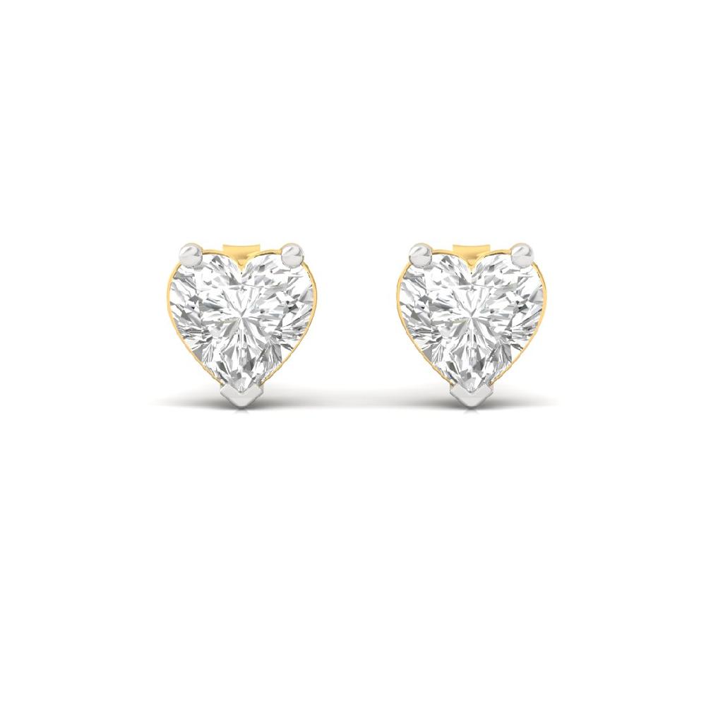 Elegant 0.44ct Heart Cut CVD Lab Grown Diamond Majestic Glow Solitaire Earrings