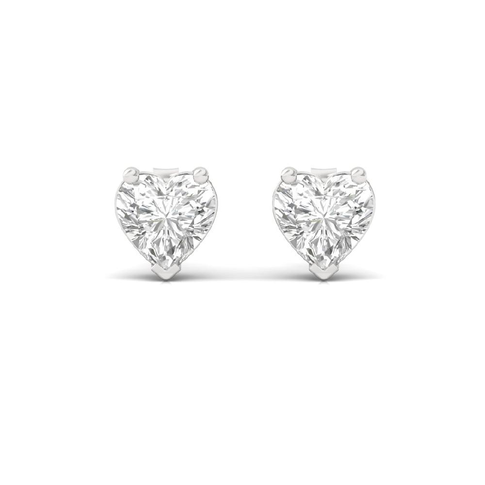 Elegant 0.44ct Heart Cut CVD Lab Grown Diamond Majestic Glow Solitaire Earrings