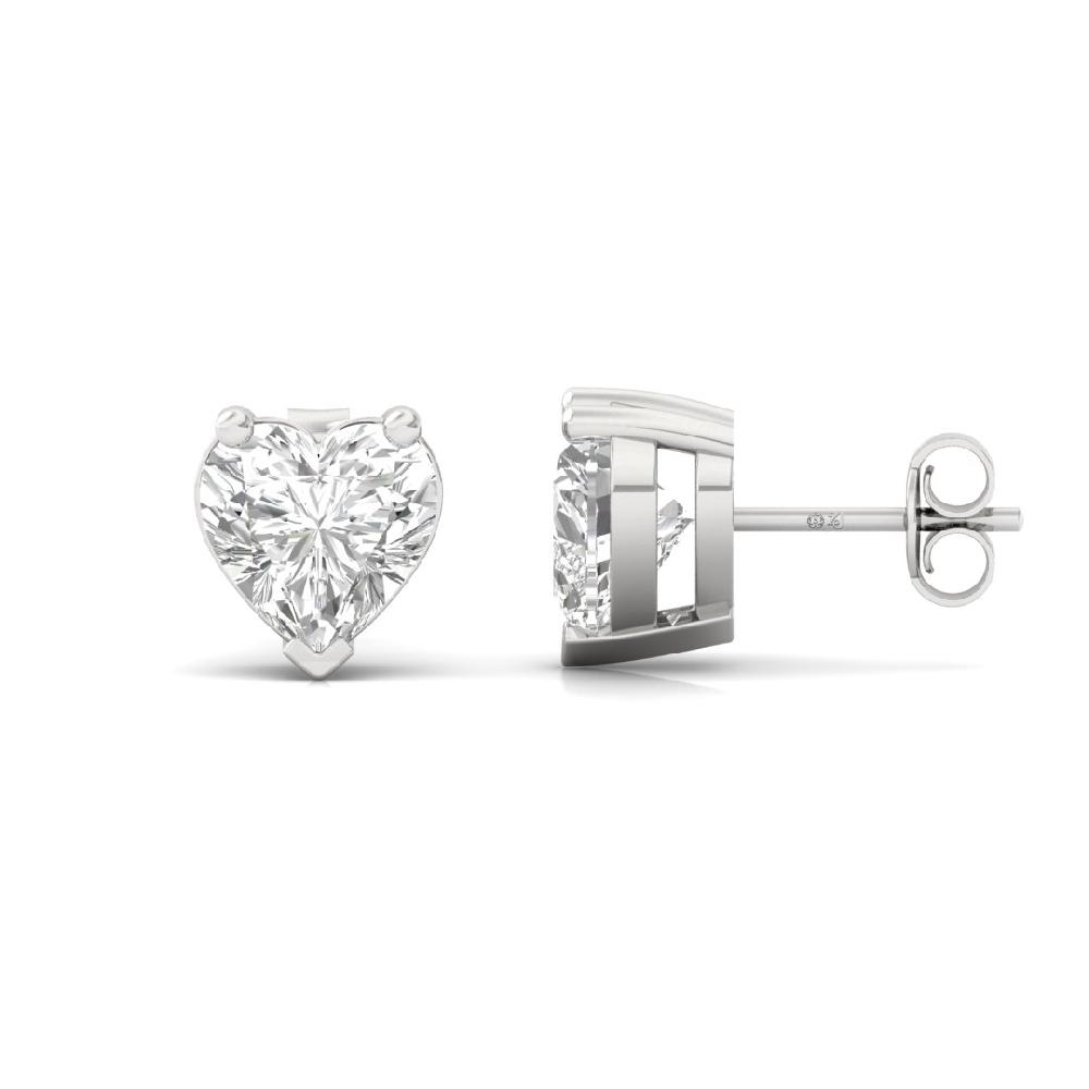 Elegant 0.44ct Heart Cut CVD Lab Grown Diamond Majestic Glow Solitaire Earrings