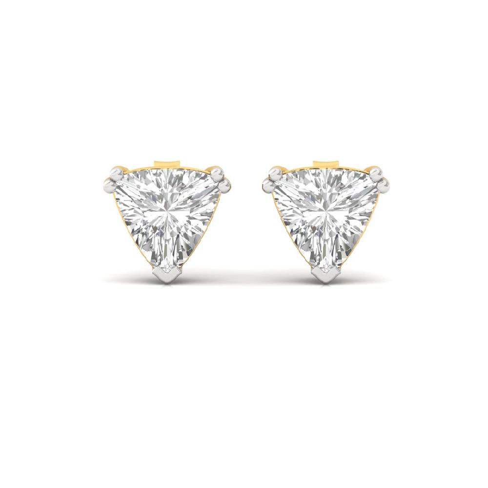 Timeless 0.475ct Trillion Cut Lab Grown Diamond Classic Brilliance Solitaire Earrings