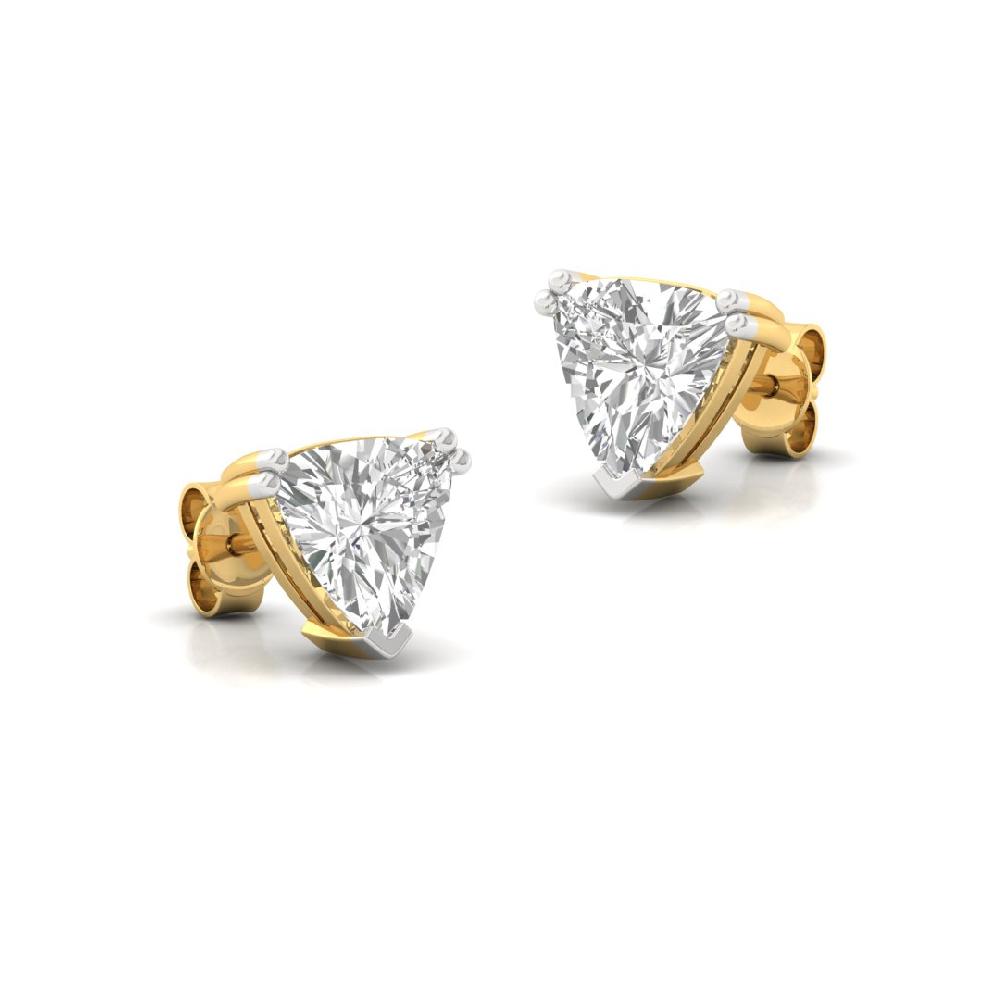 Timeless 0.475ct Trillion Cut Lab Grown Diamond Classic Brilliance Solitaire Earrings