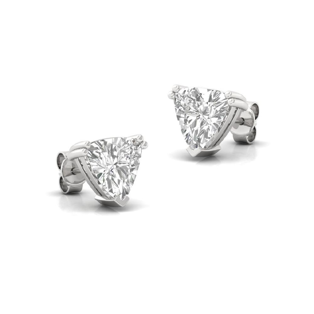 Timeless 0.475ct Trillion Cut Lab Grown Diamond Classic Brilliance Solitaire Earrings