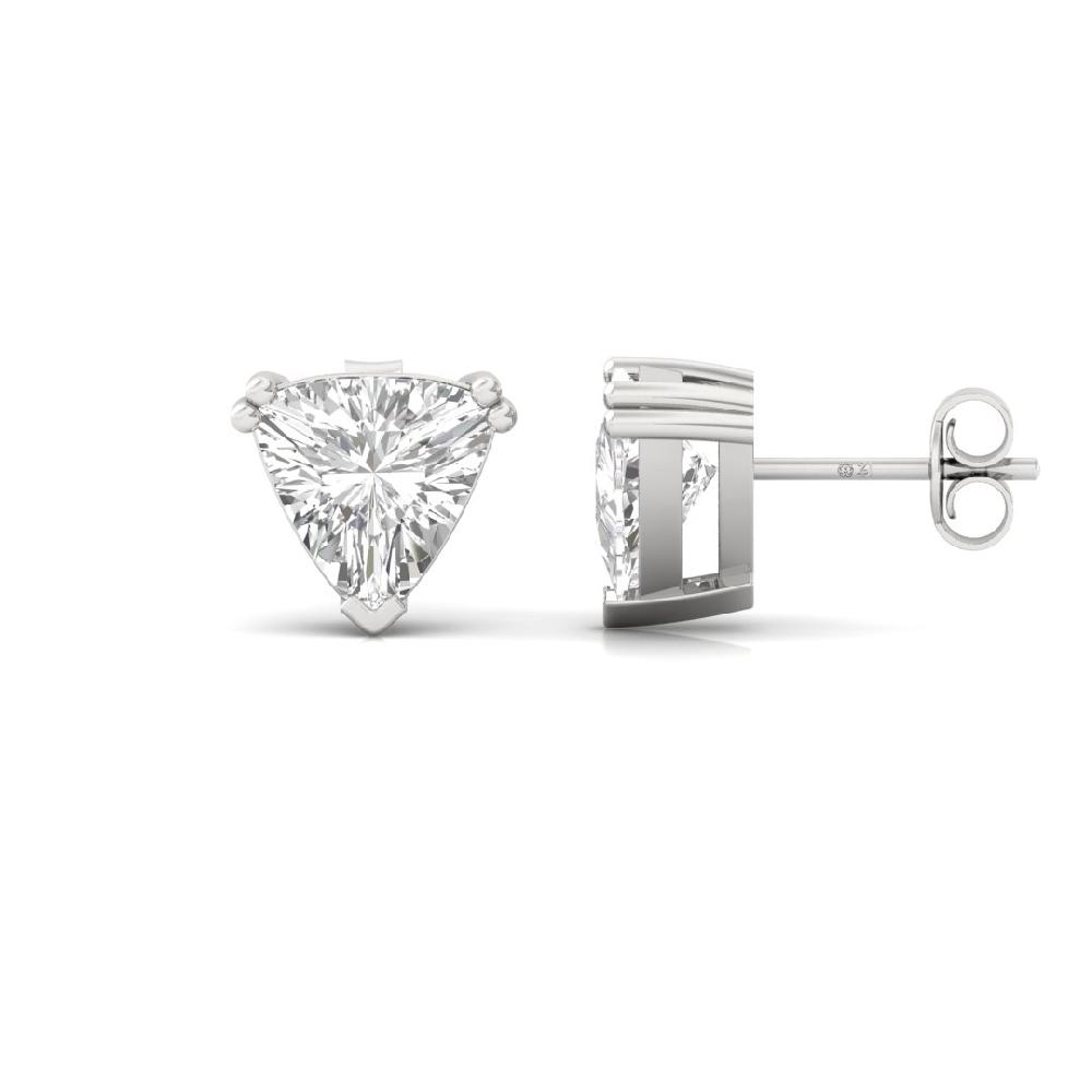 Timeless 0.475ct Trillion Cut Lab Grown Diamond Classic Brilliance Solitaire Earrings