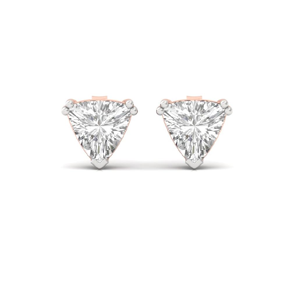 Timeless 0.475ct Trillion Cut Lab Grown Diamond Classic Brilliance Solitaire Earrings