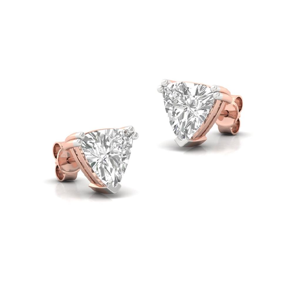 Timeless 0.475ct Trillion Cut Lab Grown Diamond Classic Brilliance Solitaire Earrings