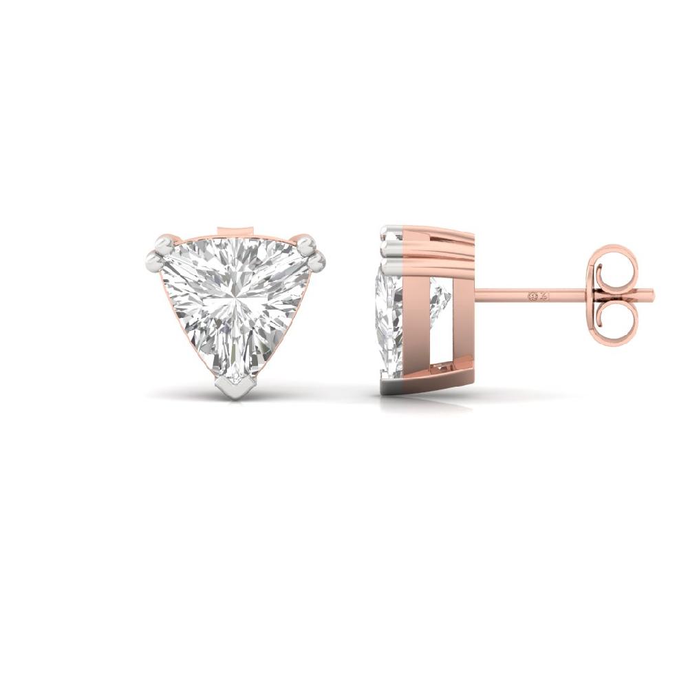 Timeless 0.475ct Trillion Cut Lab Grown Diamond Classic Brilliance Solitaire Earrings