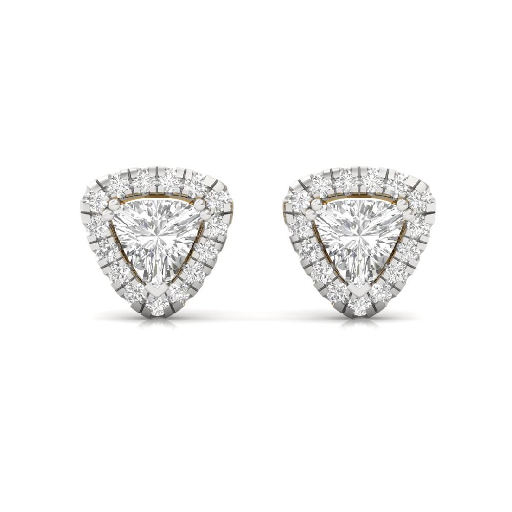 Trillion-Cut CVD Diamond Eternal Glow Halo Solitaire Earrings