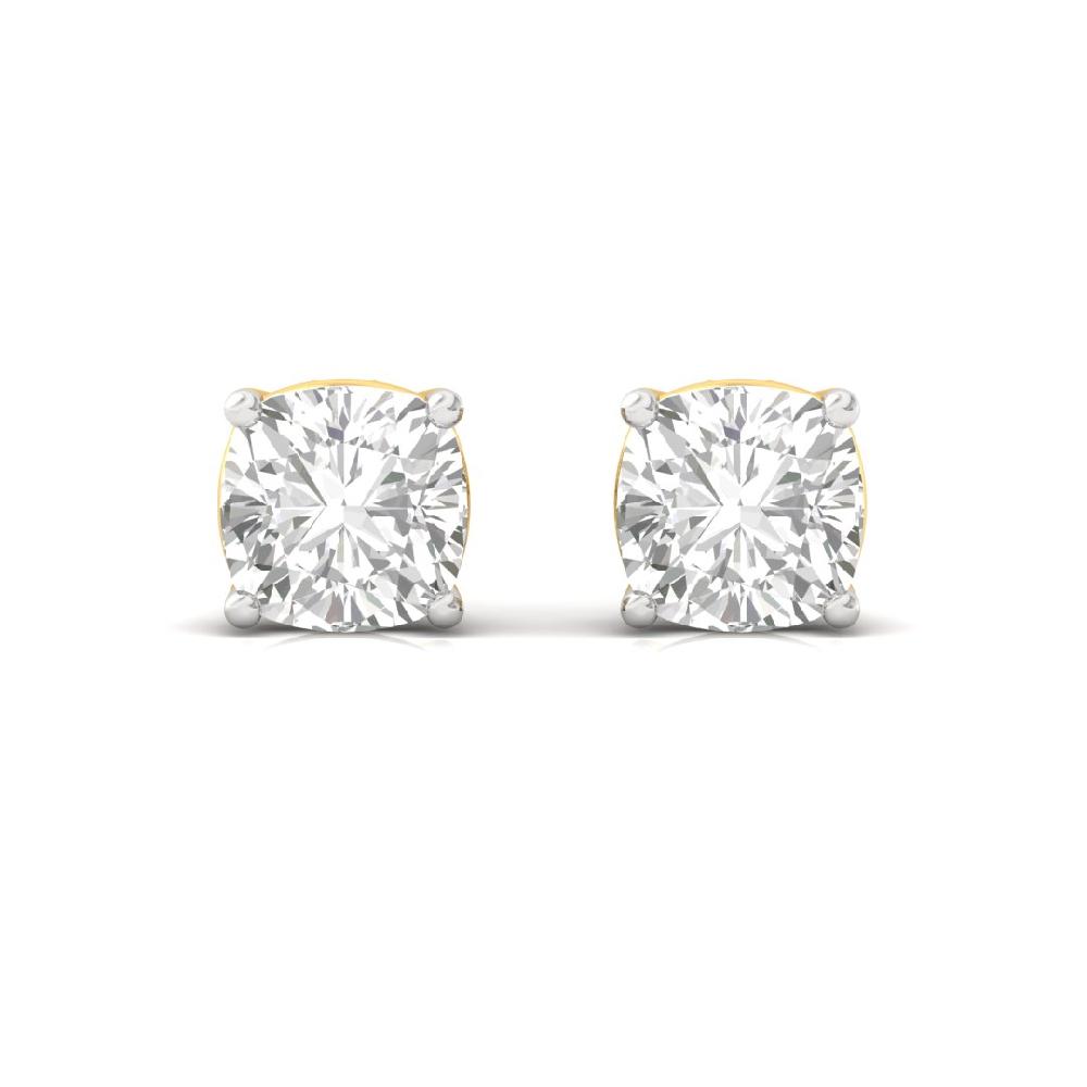 0.65ct Cushion-Cut CVD-Lab Grown Diamond Celestial Radiance Solitaire Earrings
