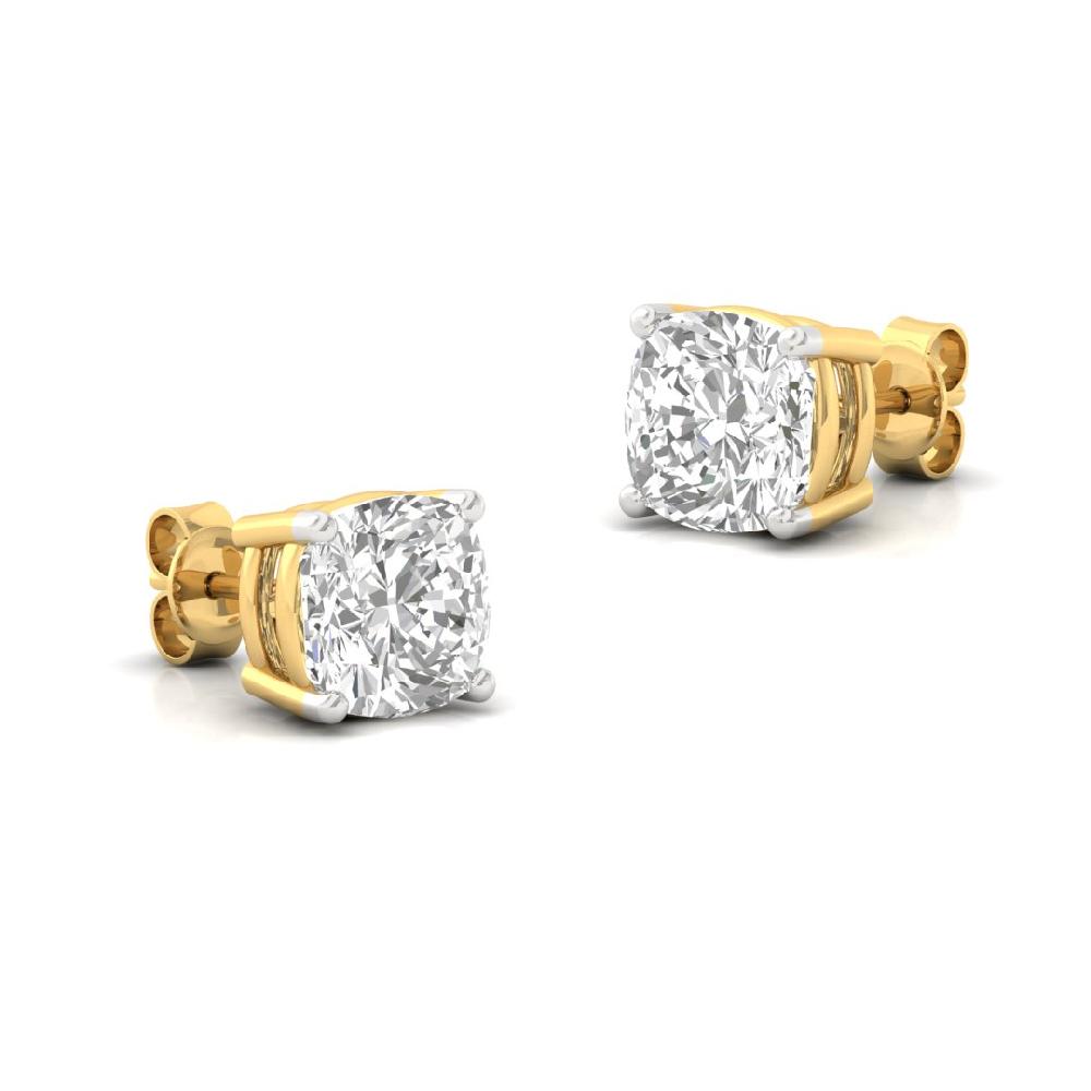0.65ct Cushion-Cut CVD-Lab Grown Diamond Celestial Radiance Solitaire Earrings