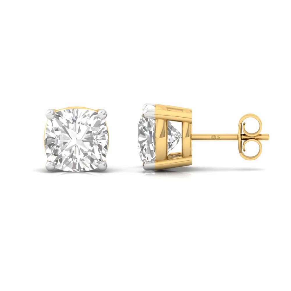 0.65ct Cushion-Cut CVD-Lab Grown Diamond Celestial Radiance Solitaire Earrings