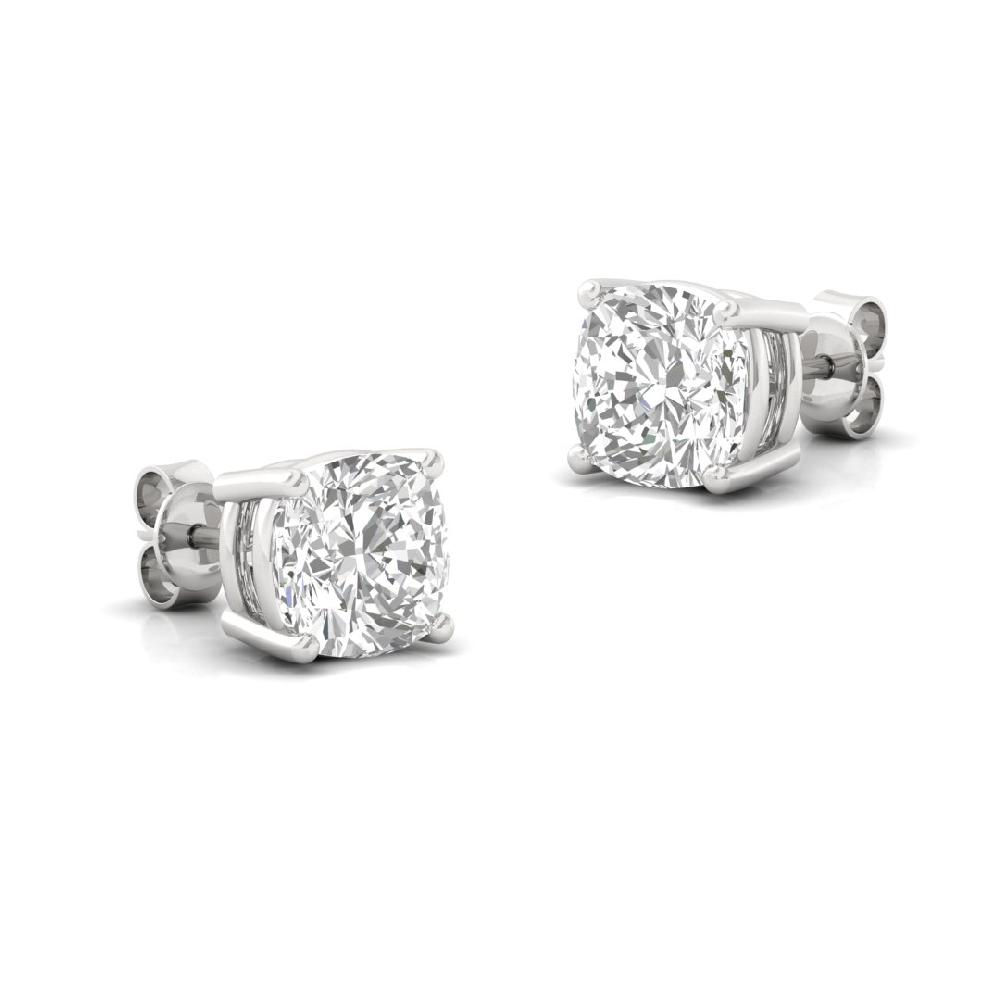 0.65ct Cushion-Cut CVD-Lab Grown Diamond Celestial Radiance Solitaire Earrings