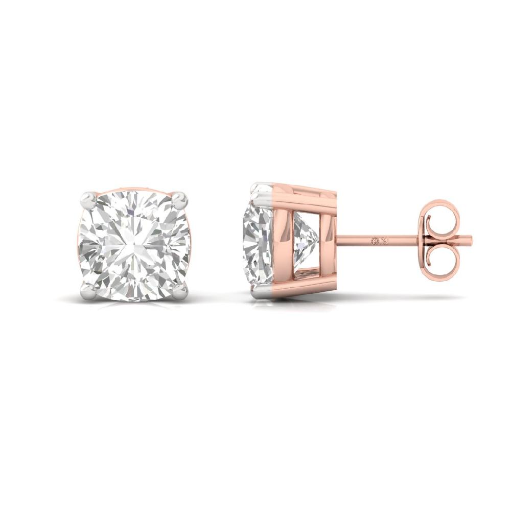 0.65ct Cushion-Cut CVD-Lab Grown Diamond Celestial Radiance Solitaire Earrings