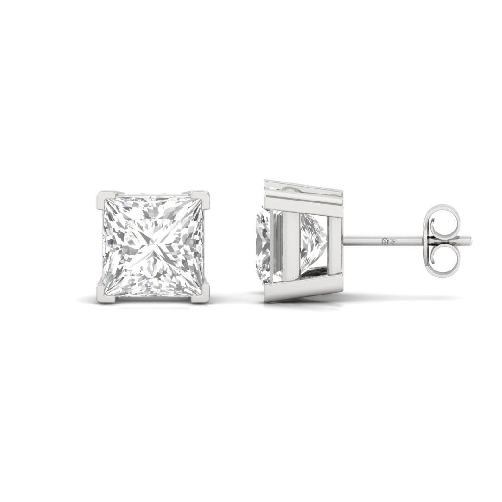 0.785ct Princess Cut CVD Lab Grown Diamond Regal Elegance Solitaire Earrings