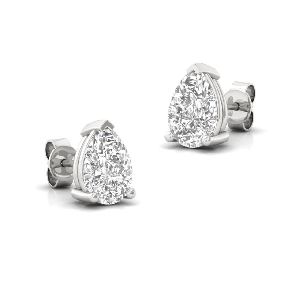 0.355ct Pear Cut CVD-Lab Grown Diamond Infinity Sparkle Solitaire Earrings