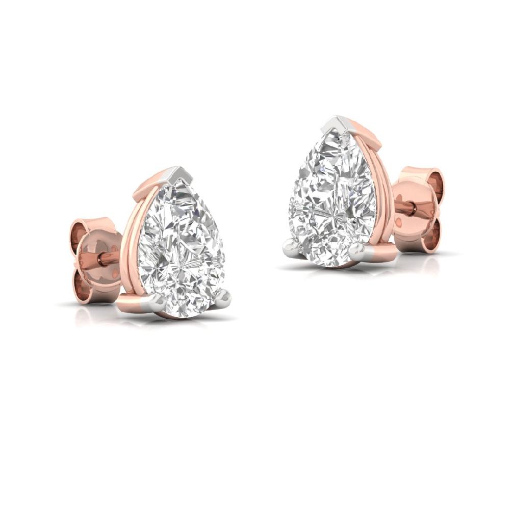 0.355ct Pear Cut CVD-Lab Grown Diamond Infinity Sparkle Solitaire Earrings