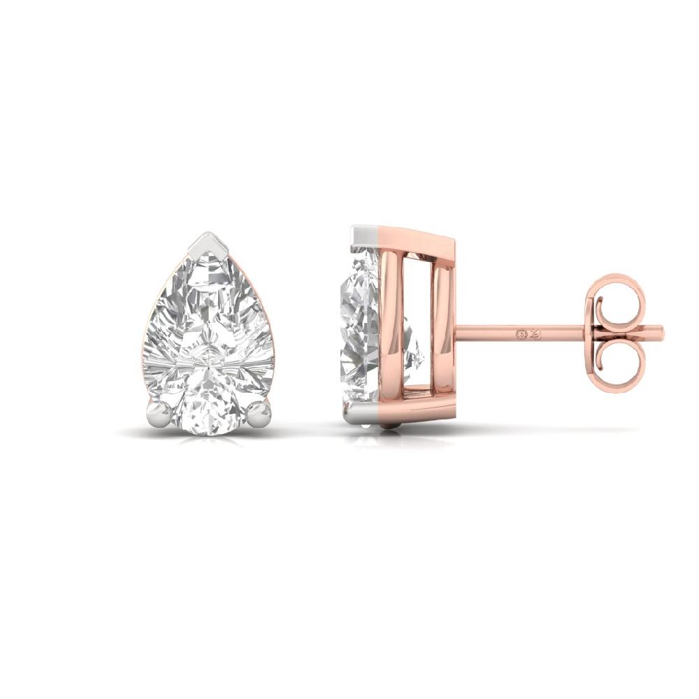 0.355ct Pear Cut CVD-Lab Grown Diamond Infinity Sparkle Solitaire Earrings
