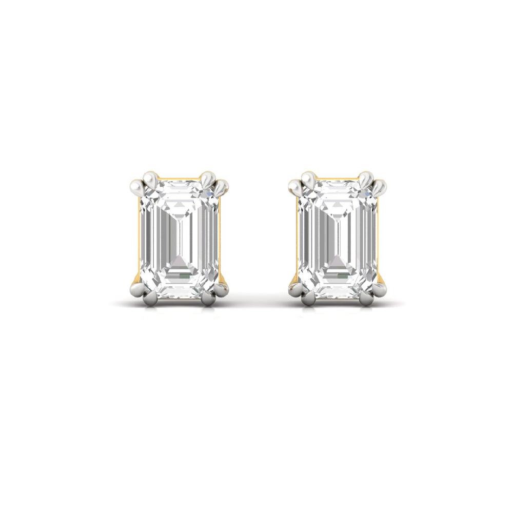 0.555ct Emerald Cut CVD Lab Grown Diamond Forever Shine Solitaire Earrings