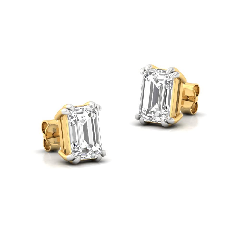 0.555ct Emerald Cut CVD Lab Grown Diamond Forever Shine Solitaire Earrings
