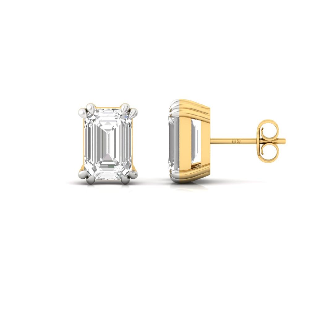 0.555ct Emerald Cut CVD Lab Grown Diamond Forever Shine Solitaire Earrings