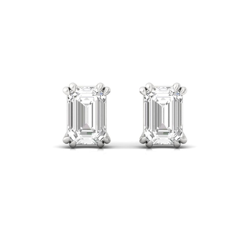 0.555ct Emerald Cut CVD Lab Grown Diamond Forever Shine Solitaire Earrings