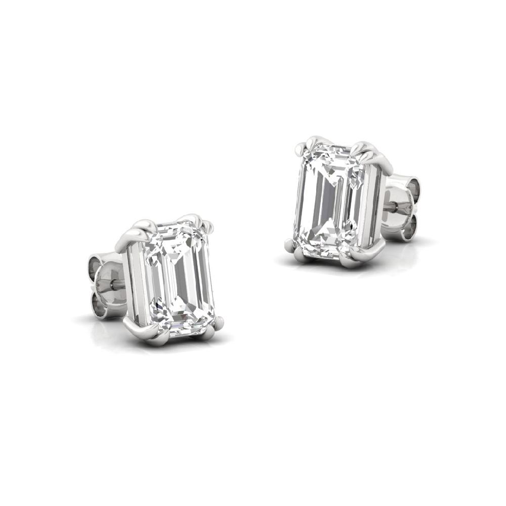 0.555ct Emerald Cut CVD Lab Grown Diamond Forever Shine Solitaire Earrings